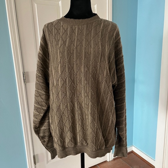 Vintage Cosby Style Crewneck Knit Sweater Made in US Mens Size L Pronto Uomo - Picture 1 of 7